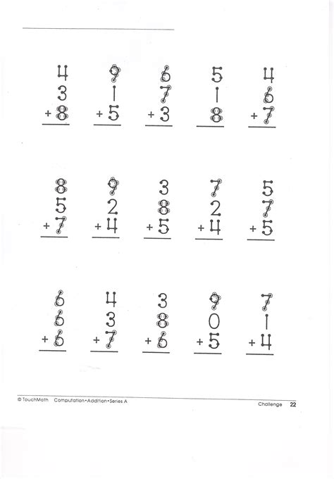 Printable Touch Point Math Worksheet Printable Word Searches