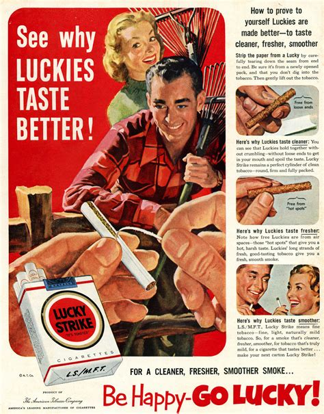 Be Happy Go Lucky The Appeal Of Vintage Lucky Strike Tobacco Ads From The Early 1950s