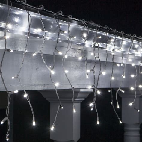 70 5mm Led Icicle Lights Cool White Twinkle White Wire Yard Envy