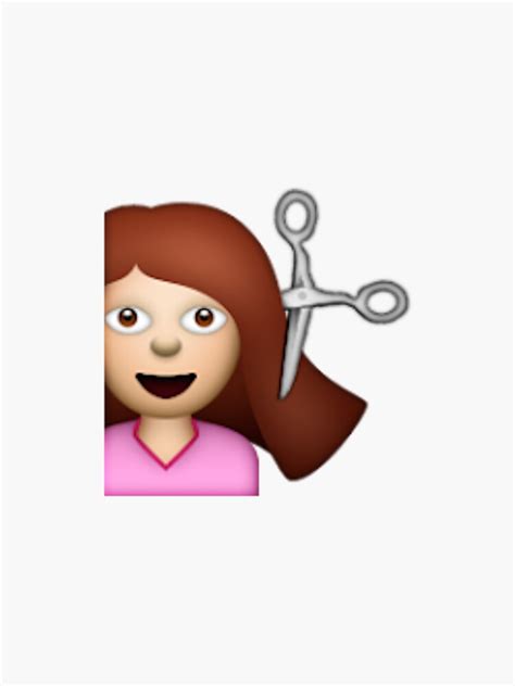 Woman getting haircut was added to emoji 4.0 in 2016. "Haircut Emoji" Sticker by akaRozie | Redbubble