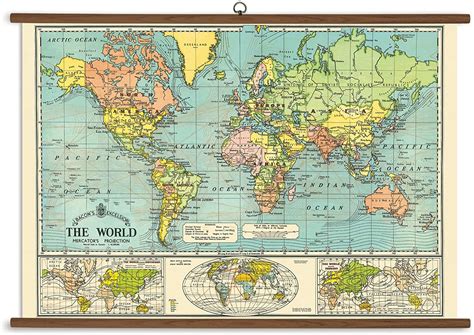 Vintage School Chart World Map Planewear