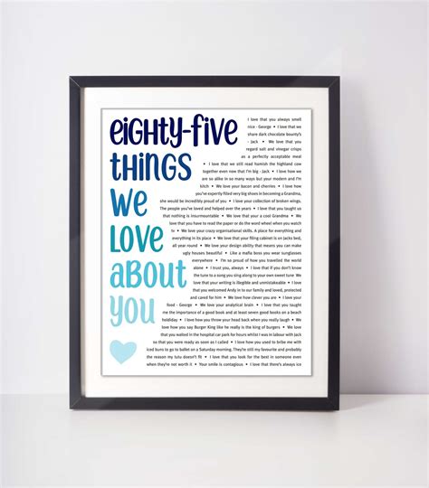 85 Reasons We Love You Happy 85th Birthday Dad T For Dad Etsy