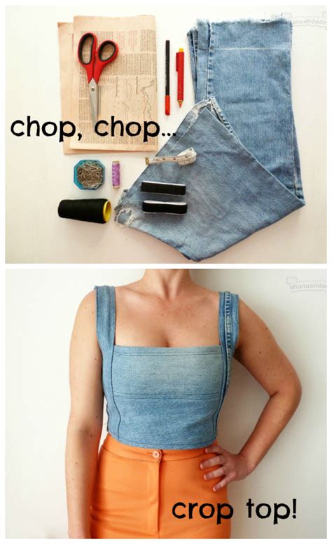 Upcycle Old Jeans New Top Chop Chop The Refab Diaries