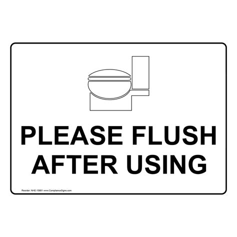 Restrooms Restroom Etiquette Sign Please Flush After Using