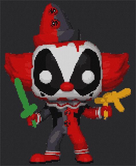 See more ideas about cross stitch patterns, cross stitch, stitch patterns. Marvel Pop #322- Clown Deadpool Cross Stitch and Plastic ...