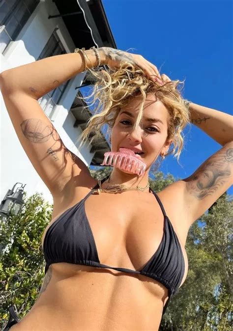 rita ora shows off her stunning hair transformation in sun kissed italy snaps daily star