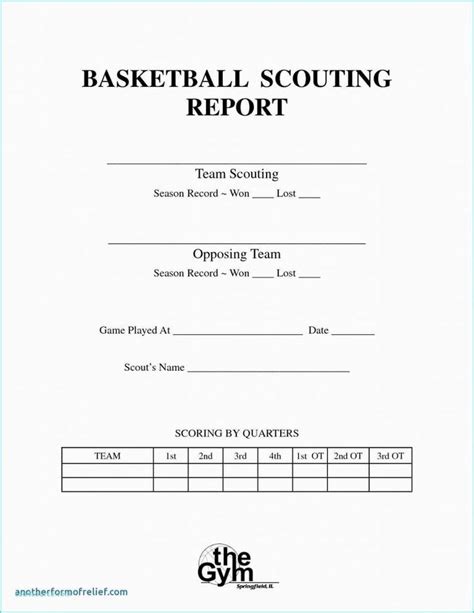 Scouting Report Template