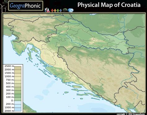 Croatia, with its long and rich history, having been at the cross roads of great civilizations spanning from the roman civilization to the advent of christianity and its troubles with. Physical Map of Croatia