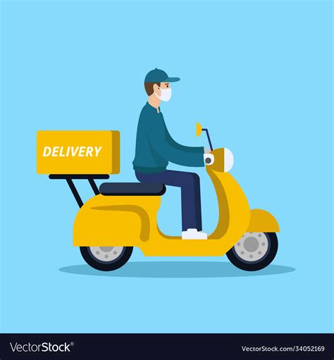 Fast And Free Delivery Scooter Royalty Free Vector Image