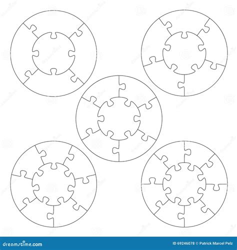 Circle Puzzle Infographic Diagram 4 Steps Vector Illustration