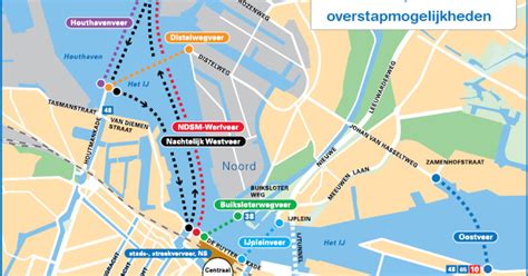 Map Of Amsterdam Ferry Stations And Lines