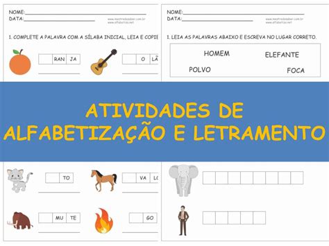 Atividades De Alfabetiza O E Letramento Mestre Do Saber