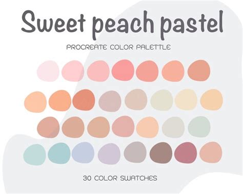 Sweet Peach Pastel Procreate Color Palette Pastel Color Etsy