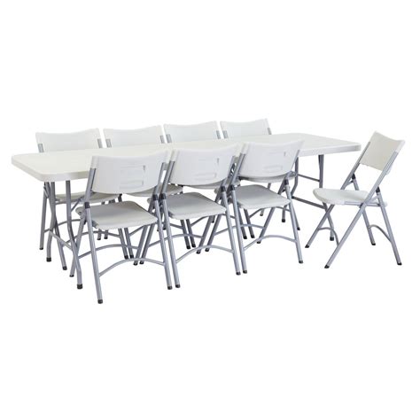 National Public Seating 8 Ft Rectangular Heavy Duty Folding Table And
