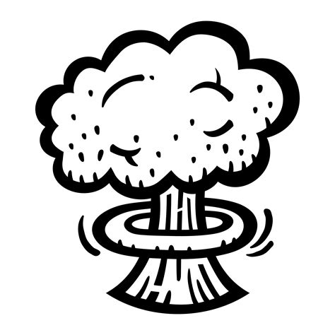 Mushroom Cloud Atomic Nuclear Bomb Explosion Fallout Vector Icon 552436