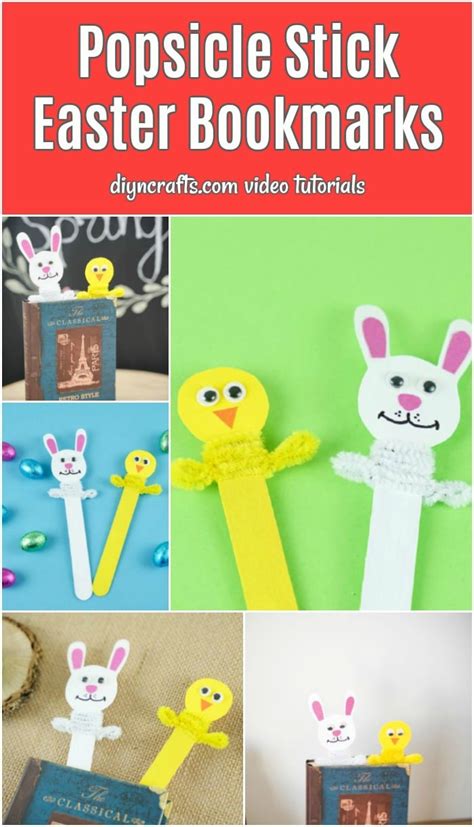 Popsicle Stick Bunny And Chick Easter Bookmarks Diy And Crafts