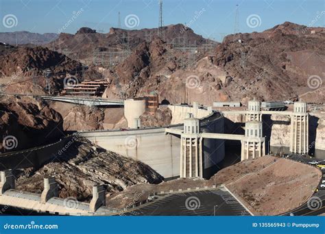 View Of Hoover Dam At Lake Mead Nevada And Arizona Usa Stock Image