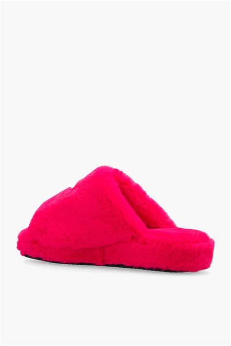 Pink Faux Fur Slides Versace Home Vitkac Gb
