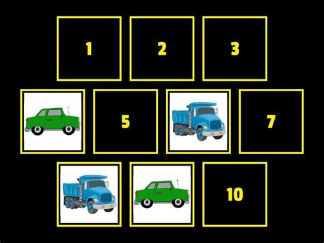 Transportation Memory Game Matching Pairs