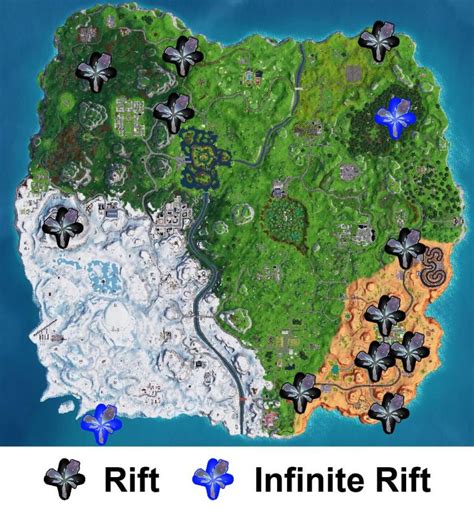 Fortnite Season 7 Updated Rift Locations Map Fortnite