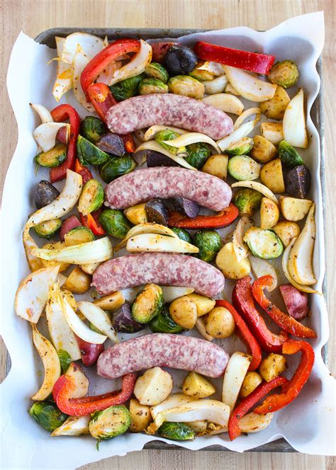 Sheet Pan Dinner With Bratwurst And Roasted Vegetables Lisas