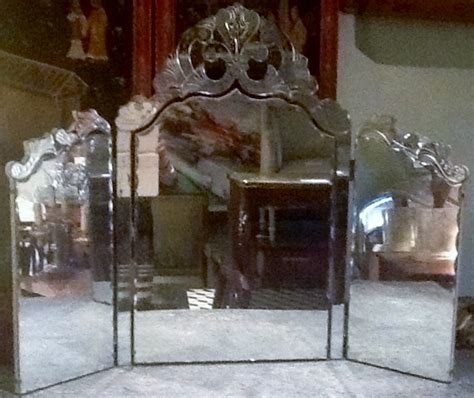 Elegantly made, the venetian range is crafted in a clean, simplistic design with a beautiful glass mirrored finish to provide a sense of space and light to any room. Venetian Dressing Table Mirror | Antique Sold Items