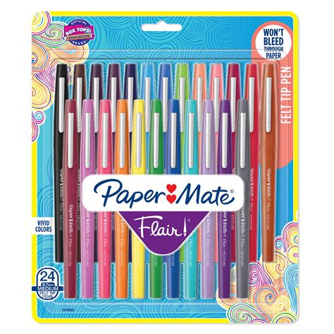 Paper Mate Felt Tip Pens Medium Point Assorted Color 24 Count