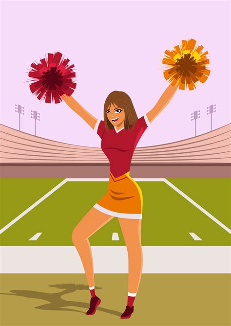 Football Cheerleader 259438 Vector Art At Vecteezy