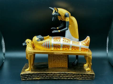 Ancient Egyptian Anubis Embalming Pharaoh Mummy Statue Etsy Egyptian Anubis Egyptian Gods