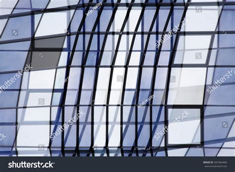 Grid Structures Modern Architecture Reworked Photo Stock Photo
