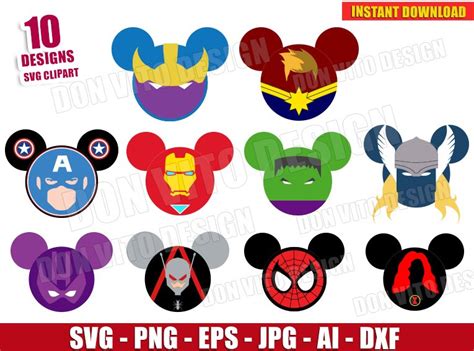 Avengers Endgame Mickey Head (SVG dxf png) Disney Marvel Logo Cut