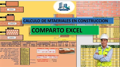 Excel Para Calculo De Materiales En Construcion Ladrillo Mortero