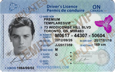 On Ontario Drivers License Psd Template Download 2021 Templates