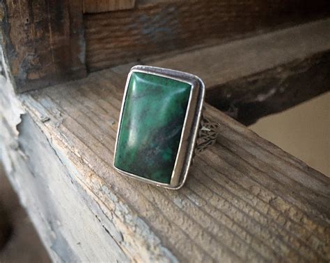 S Green Turquoise Ring For Men Size Southwestern Vintage