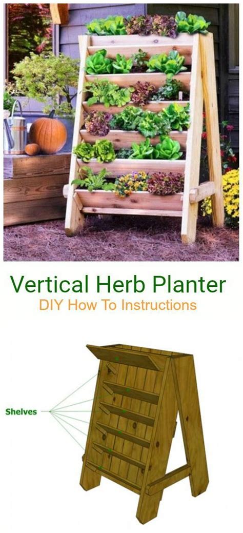 Diy Vertical Herb Planter Tutorial Diy Space Saving Vertical Garden