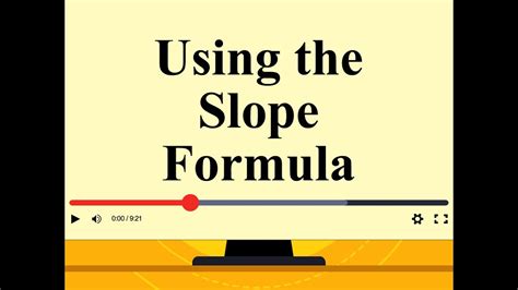 Using The Slope Formula Example 1 Youtube