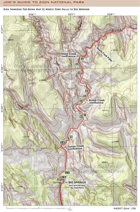 Zion National Park Narrows Map Hike The Zion Narrows To Wall Street