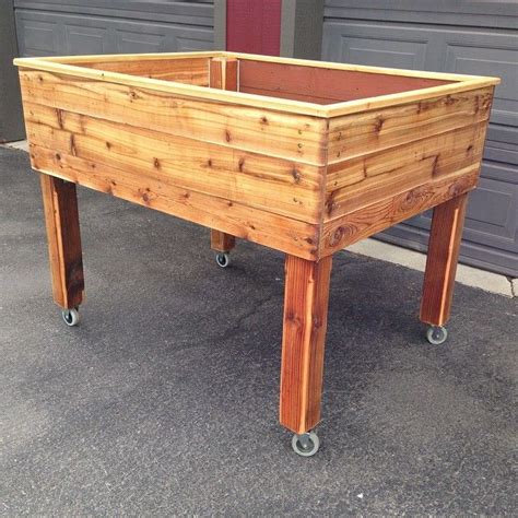 There are certain things you have to consider: Raised garden bed with wheels. My husband made this for me to put on the deck so the deer don't ...