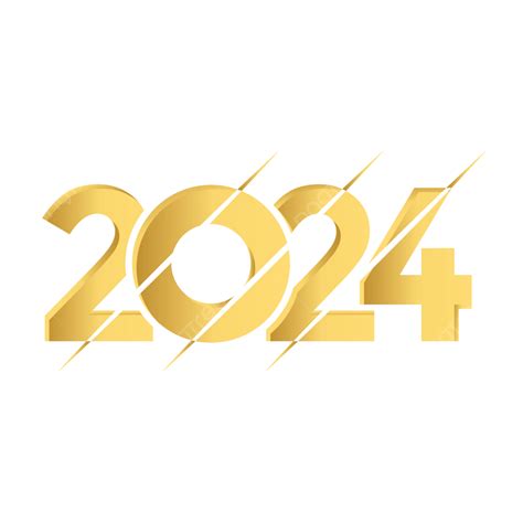 2024 Typography Golden Happy New Year Vector 2024 Happy New Year