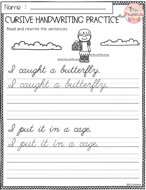 Grade 3 cursive numbers 5 worksheet