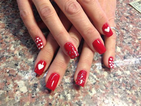 But if you're wearing hearts from january to december, how are you going to make your mani feel different for valentine's day? Nail art . Red valentines | Acrylic nails, Nails, Nail art
