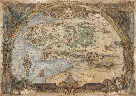 Map Of Middle Earth Lord Of The Rings By Francescabaerald On Deviantart