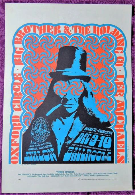 Rare Psychedelic Moscoso Janis Joplin Avalon Poster San Francisco 1966