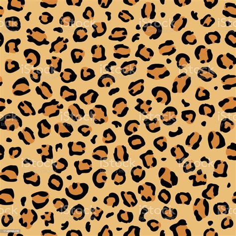 Leopard Seamless Print Pattern Animal Vector Skin Texture Stock