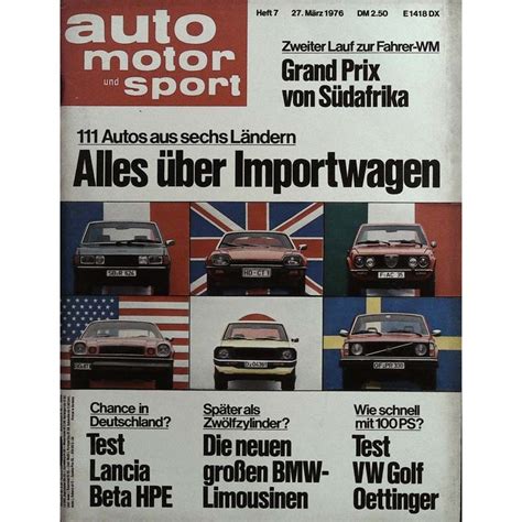 auto motor sport Heft 7 27 März 1976 Importwagen