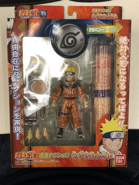 Naruto Bandai 2003 Uzamaki Naruto Ninja Action Figure With Scroll Nrfb