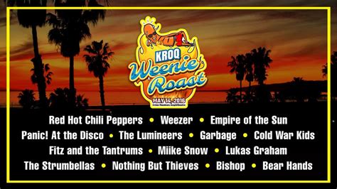 Kroqs Weenie Roast 2016 Lineup Includes Red Hot Chili Peppers Weezer
