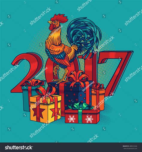 Vector Illustration Rooster Stock Vector Royalty Free 488522446