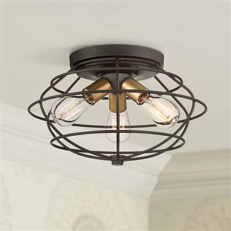 Shop trendy geometric chandeliers for uncommon living. Jax 15" Wide Vintage Bronze 3-Light Ceiling Light - #43D31 ...