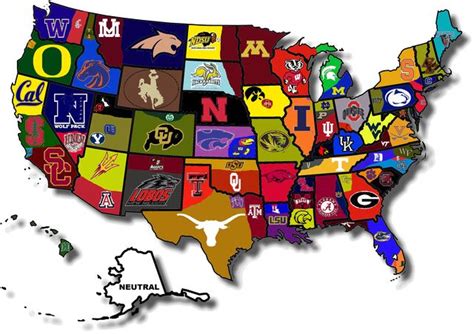 Map Of College Football Teams In The United States